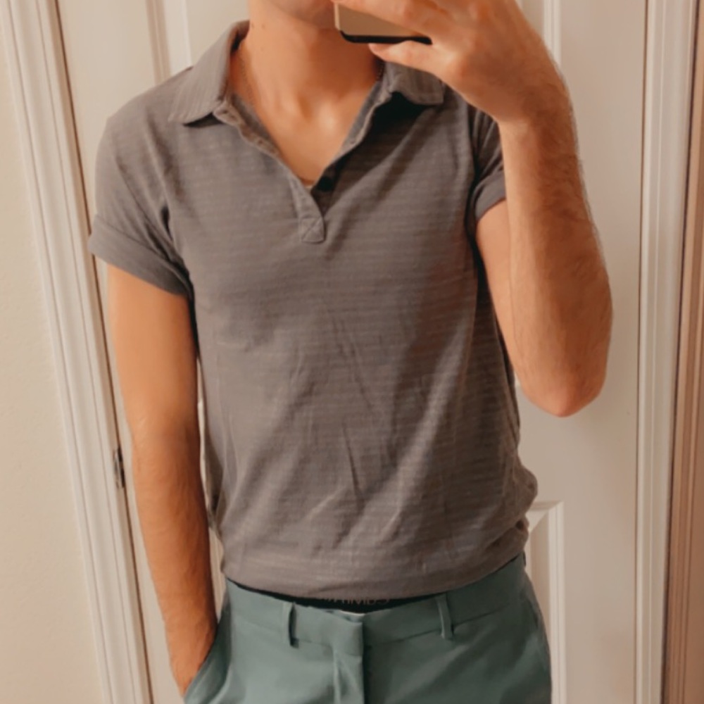 Perry Ellis Gray Tennis Polo